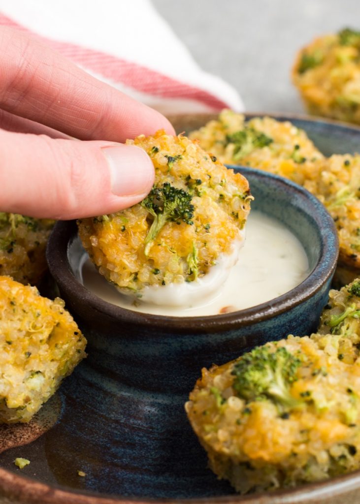 Broccoli Cheddar Quinoa Bites